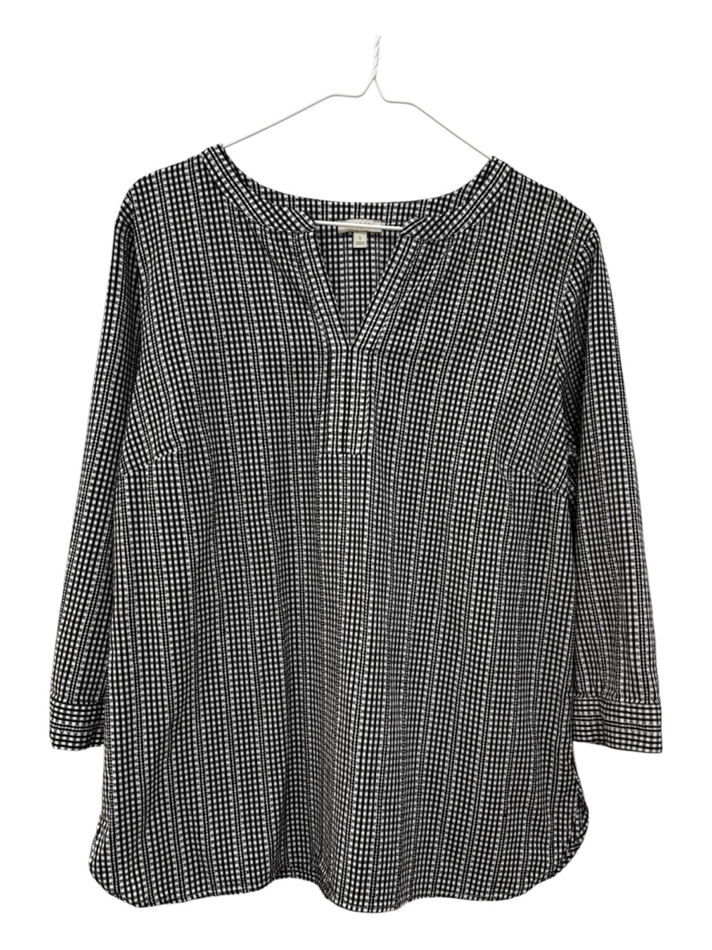 Talbots Black and White Gingham Tunic